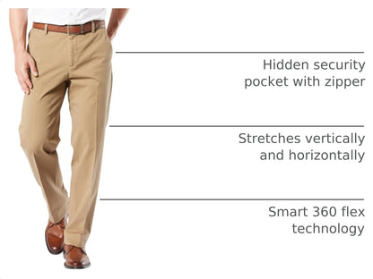 Men'S Classic Fit Workday Khaki Smart 360 FLEX Pants (Standard and Big & Tall)
