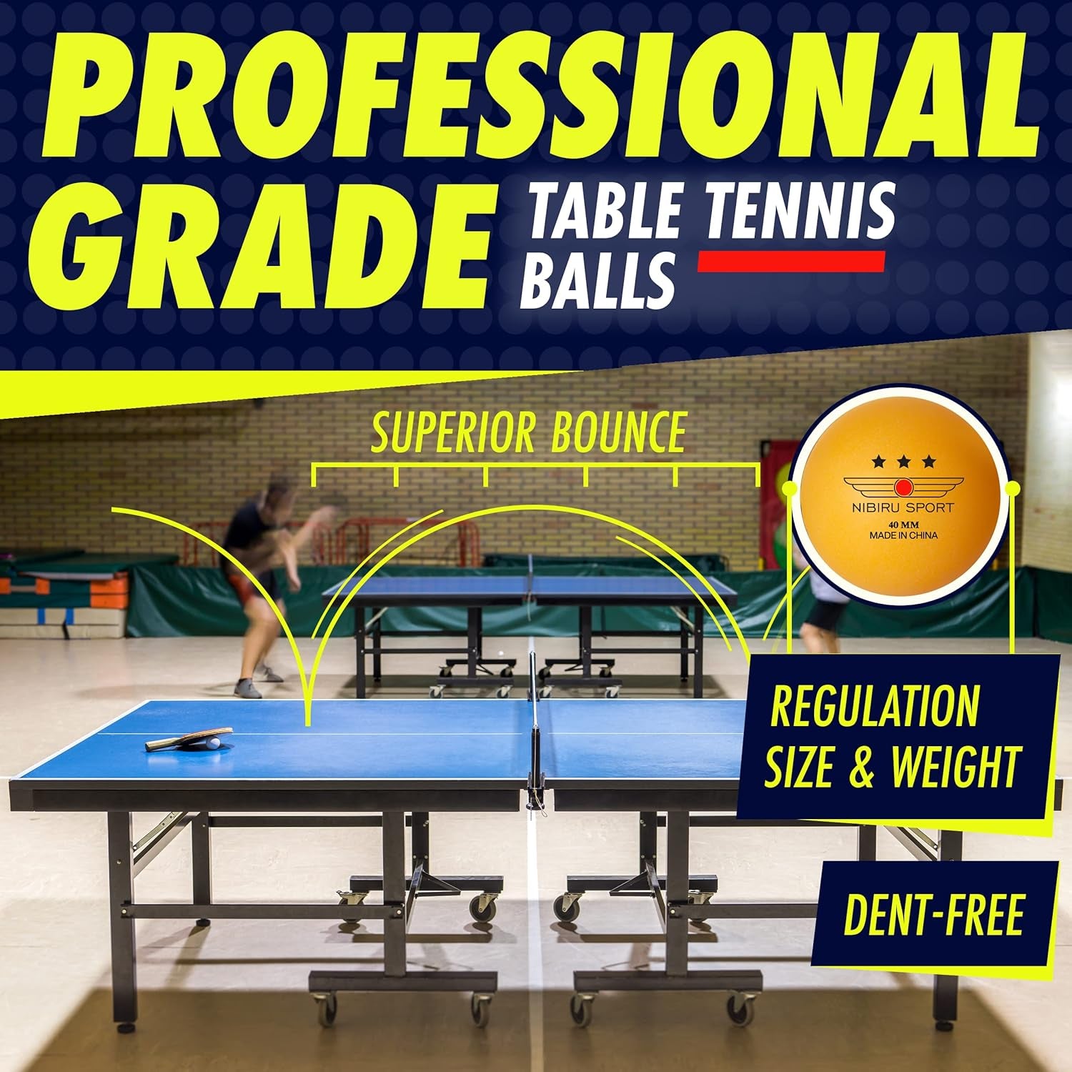 Ping Pong Paddle Set with Rackets, Net, Balls & Carry Case for Table Tennis